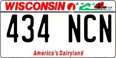WI license plate 434NCN