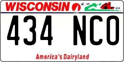 WI license plate 434NCO