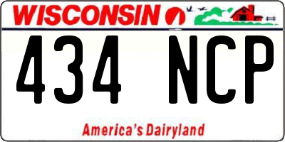 WI license plate 434NCP