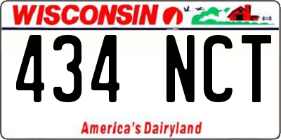 WI license plate 434NCT