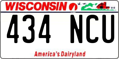 WI license plate 434NCU