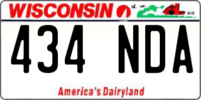 WI license plate 434NDA