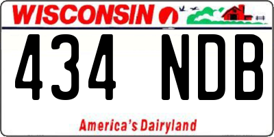 WI license plate 434NDB