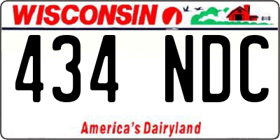 WI license plate 434NDC