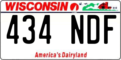 WI license plate 434NDF