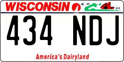WI license plate 434NDJ