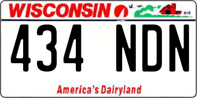 WI license plate 434NDN