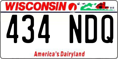 WI license plate 434NDQ