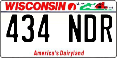 WI license plate 434NDR