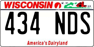 WI license plate 434NDS
