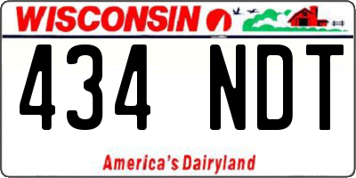 WI license plate 434NDT