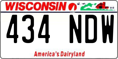 WI license plate 434NDW