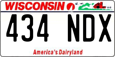WI license plate 434NDX