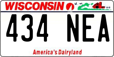 WI license plate 434NEA