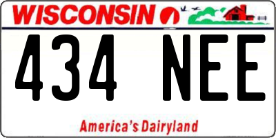 WI license plate 434NEE