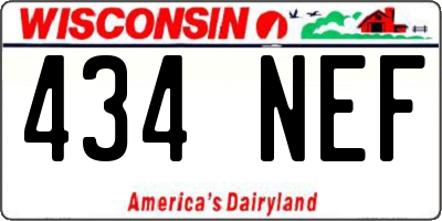 WI license plate 434NEF