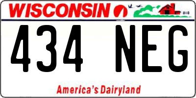 WI license plate 434NEG