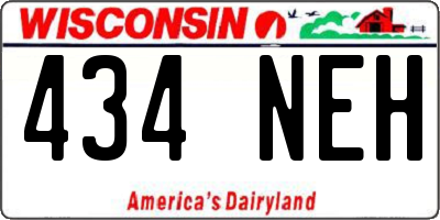 WI license plate 434NEH