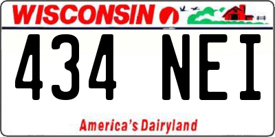 WI license plate 434NEI