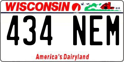 WI license plate 434NEM