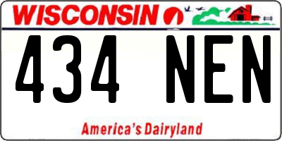 WI license plate 434NEN