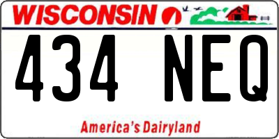 WI license plate 434NEQ