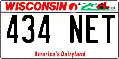 WI license plate 434NET