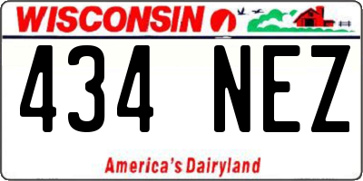 WI license plate 434NEZ