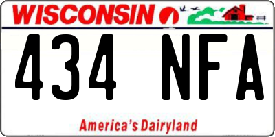 WI license plate 434NFA