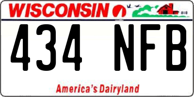 WI license plate 434NFB
