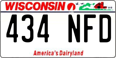 WI license plate 434NFD