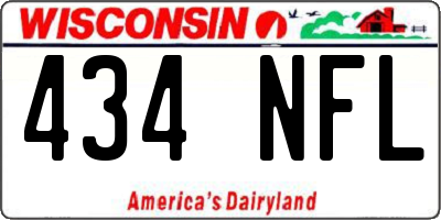 WI license plate 434NFL