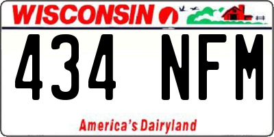 WI license plate 434NFM