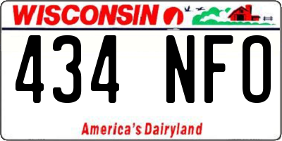 WI license plate 434NFO