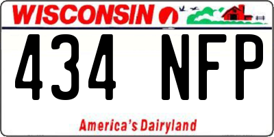 WI license plate 434NFP
