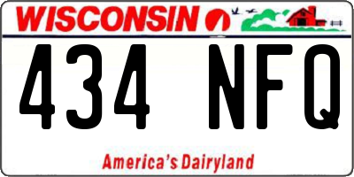 WI license plate 434NFQ