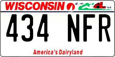 WI license plate 434NFR