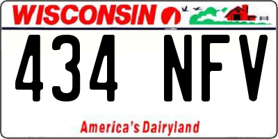 WI license plate 434NFV