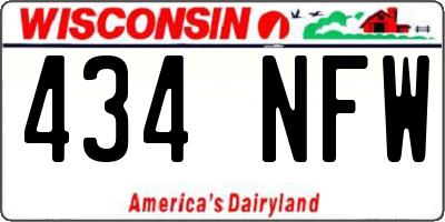 WI license plate 434NFW