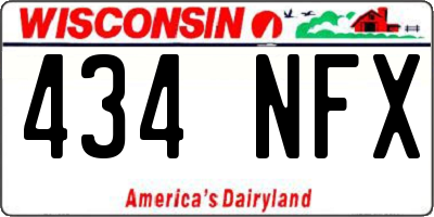 WI license plate 434NFX