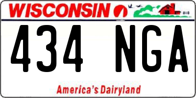 WI license plate 434NGA