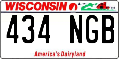 WI license plate 434NGB