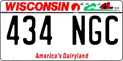 WI license plate 434NGC