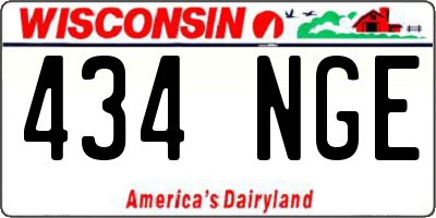 WI license plate 434NGE