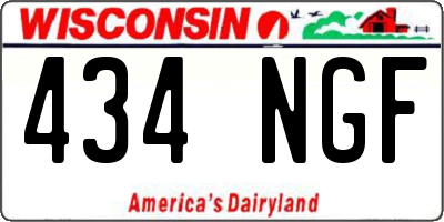 WI license plate 434NGF