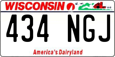 WI license plate 434NGJ