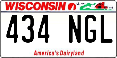 WI license plate 434NGL