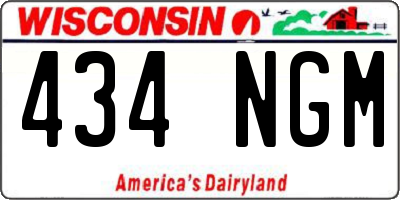 WI license plate 434NGM