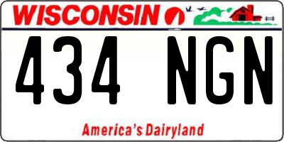 WI license plate 434NGN