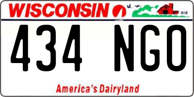 WI license plate 434NGO